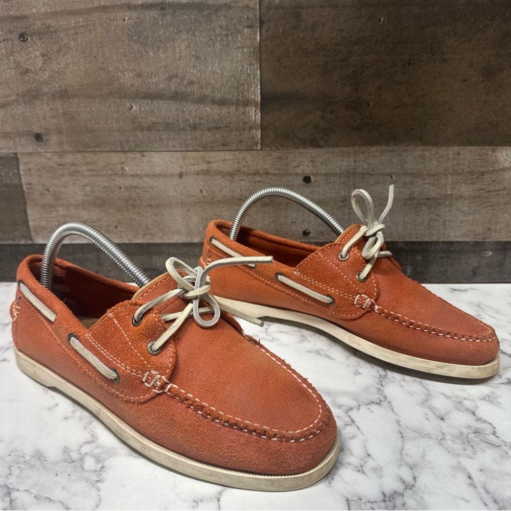 Women's 8.5 LL Bean Boat Shoes Sneakers Rustic Red Canvas Moc Oxford Loafers